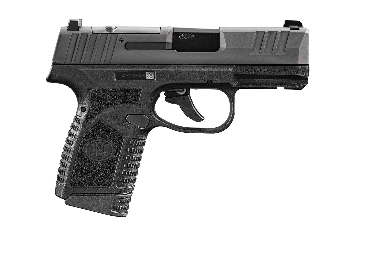 FN 66101414 Reflex MRD Micro-Compact Frame 9mm Luger 10+1, 3.30" Black Target Crown Steel Barrel, Black PVD Optic Ready/Serrated Steel Slide & Polymer Frame w/Picatinny Rail, Ambidextrous