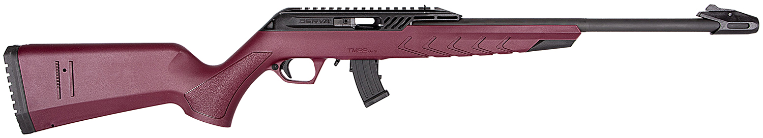 Derya Firearms TM22.STAN.BC.18 TM22 Standard Full Size 22 LR 10+1 18" Black Target Barrel, Black Anodized Aluminum Receiver w/Picatinny Rail, Black Cherry Adjustable Polymer Stock