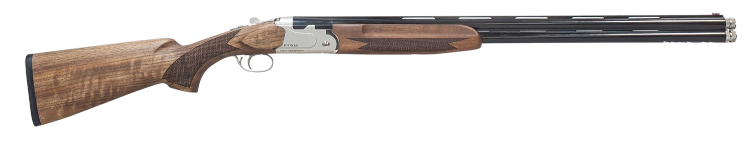 Pointer REXFT912BSW12 FT912 Field Trek Full Size 12 Gauge Break Open 3" 2rd 28" Black Over/Under Vent Rib Barrel, Silver Steel Receiver, Fixed Walnut Stock, Ambidextrous