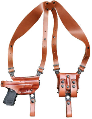 1791 Gunleather NSS2.1CBRHR Optic Ready Shoulder Horizontal Brown Fits Glock 17 Right Hand
