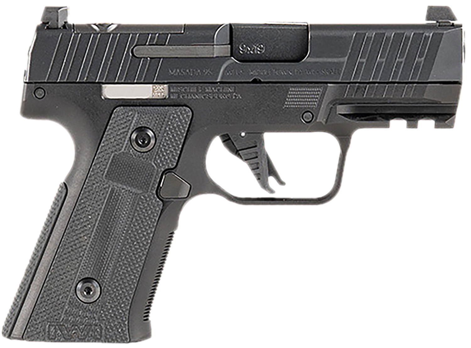 IWI US M9SLIM13CE MASADA Slim Commander Elite Compact Frame 9mm Luger 13+1 3.40" Black Button-Rifled Barrel, Black Optic Ready/Serrated Steel Slide, Black Aluminum Frame w/Picatinny Rail, Polymer Grip