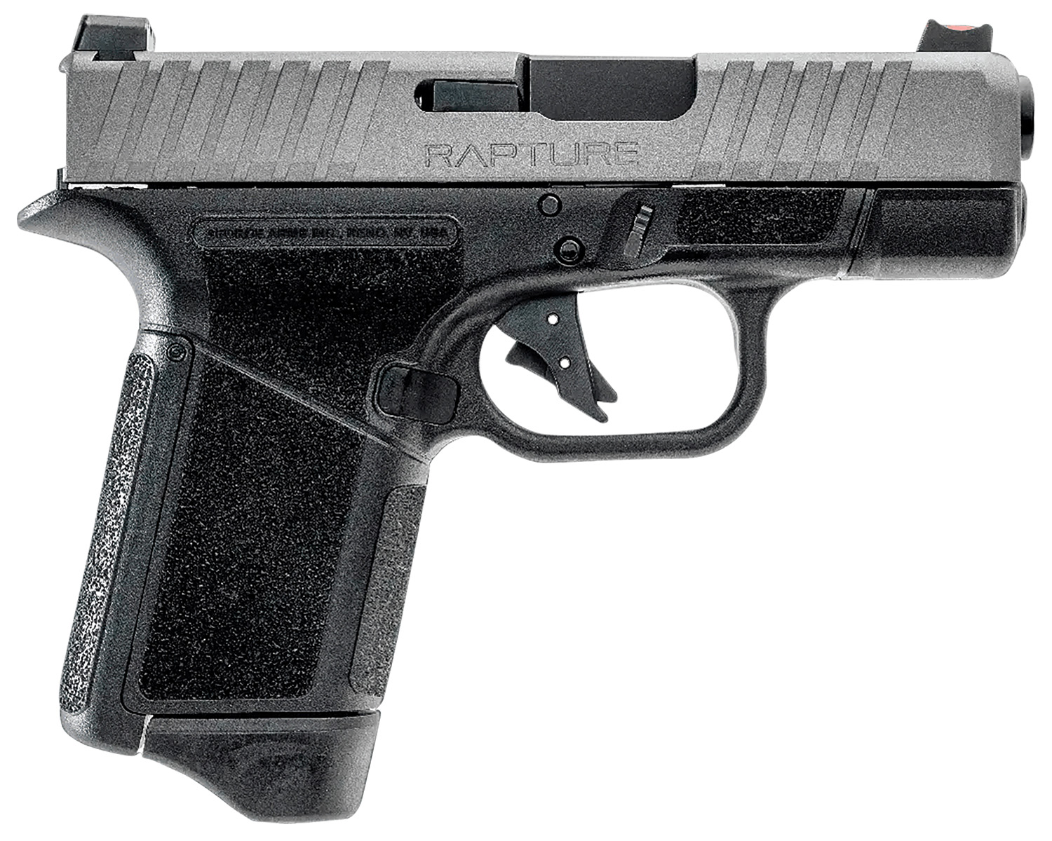 Gforce Arms GF932512BN Rapture Sub-Compact Frame 9mm Luger 12+1 3.25" Black Steel Barrel, Nickel Steel Optic Cut/Serrated Slide, Black Cerakote Polymer Frame, Shield RMSc/RMR Footprint